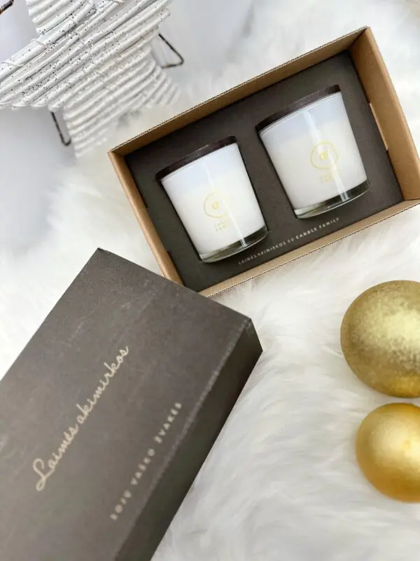 Sojų vaško žvakės Candle Family rinkinys - Laimės akimirkos