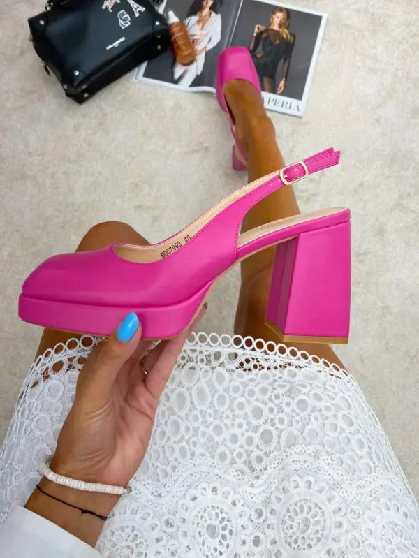 Stilingi aukštakulniai su platforma - pink