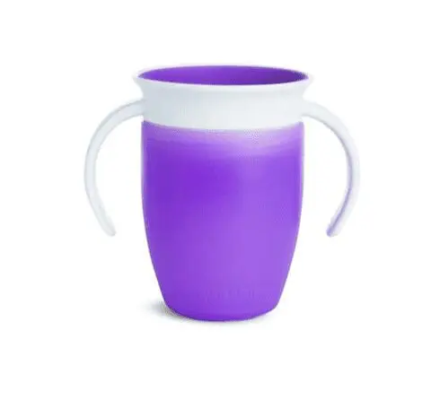 Violetinis MUNCHKIN „Miracle“  neišsiliejantis puodelis - gertuvė 207 ml +6 mėn.