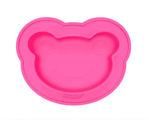 Rožinės spalvos KOKOLIO limpanti lėkštė VARLĖ