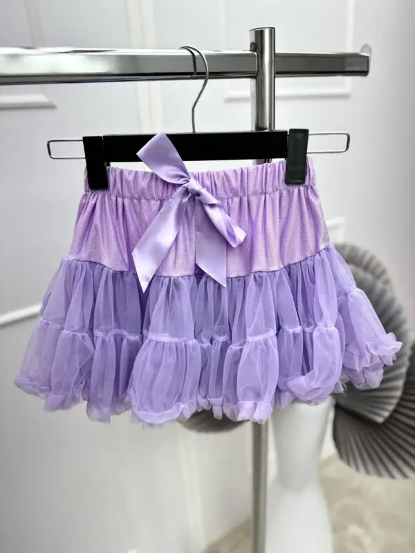 Vaikiškas tiulio sijonas su kaspinu - purple