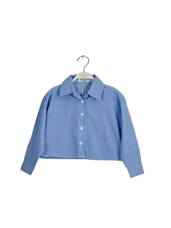 Blue spalvos marškiniai ilgomis rankovėmis