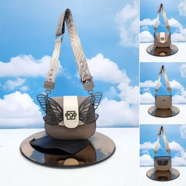 Odinė rankinė EGO drugelis - ruda