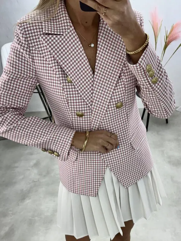 Švarkelis Anastasia languotas - rožinės spalvos