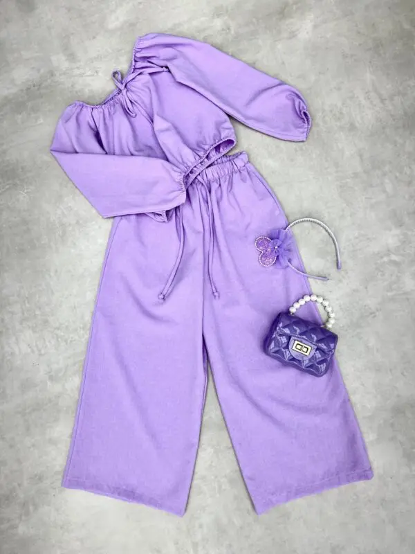 Vaikiškas alyvinės spalvos kostiumėlis