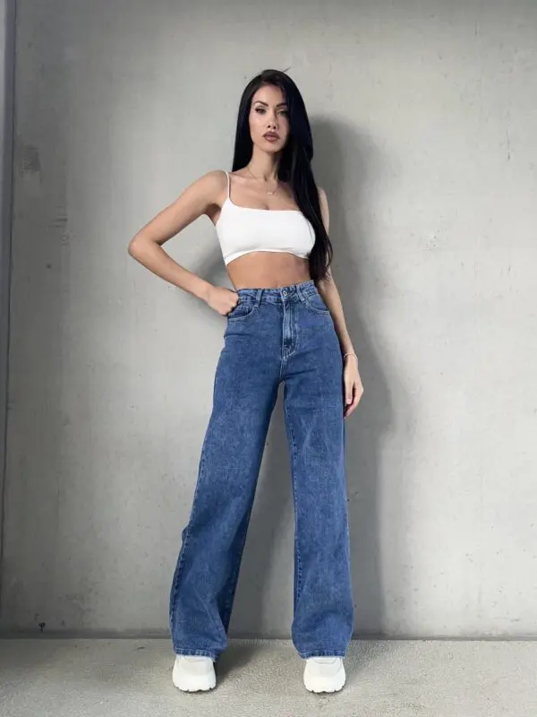 Džinsai Wide Leg Stretch