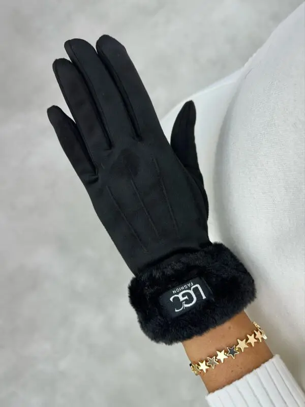 UGC fashion pirštinės su dirbtiniu kailiu