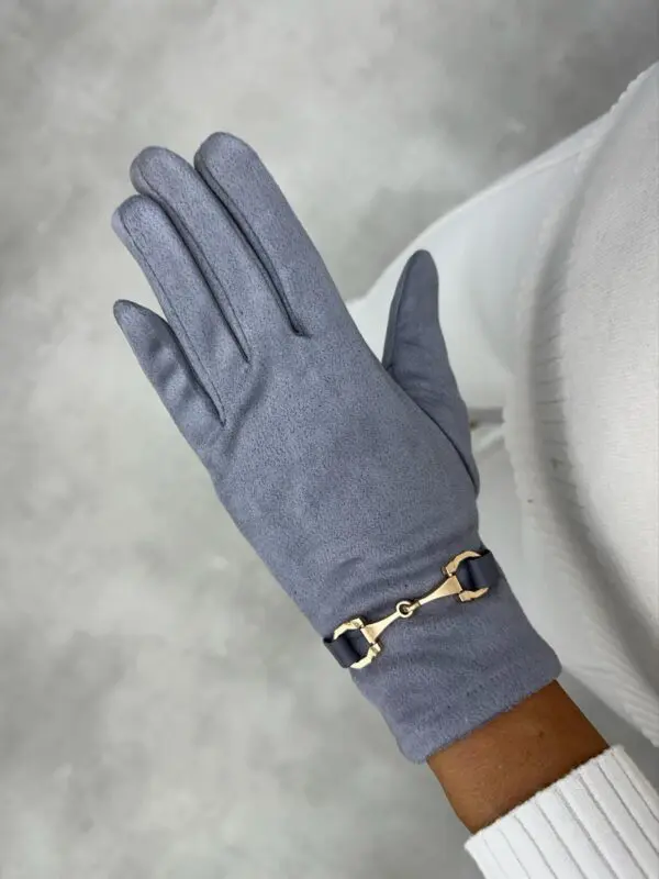 Pirštinės su auksinės spalvos detale