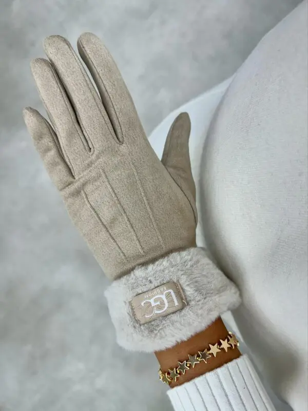 UGC fashion pirštinės su dirbtiniu kailiu