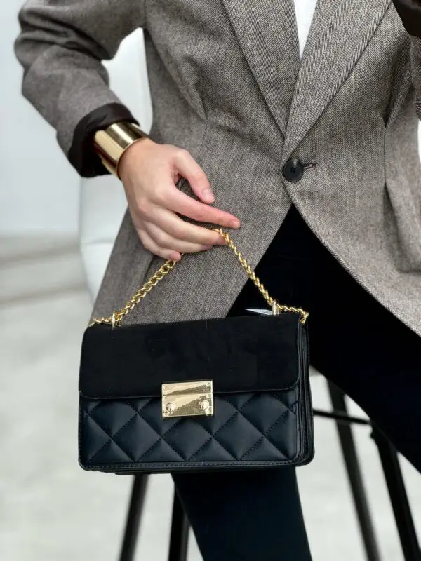 Rankinė su auksinės spalvos detalėmis