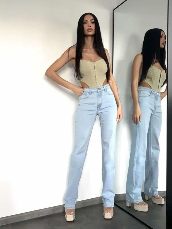 Džinsai Mid Waist Straight Extra Tall Fit