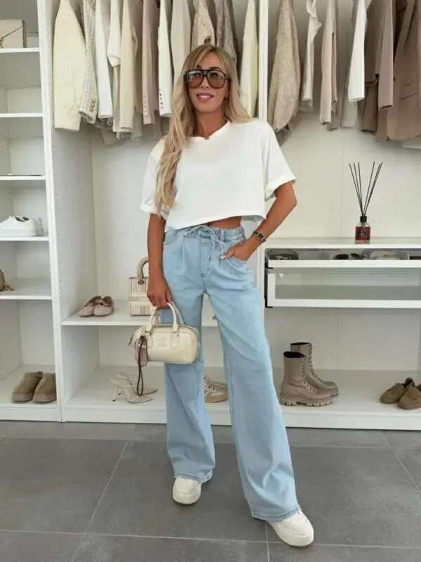 Crop Top laisvalaikio marškinėliai