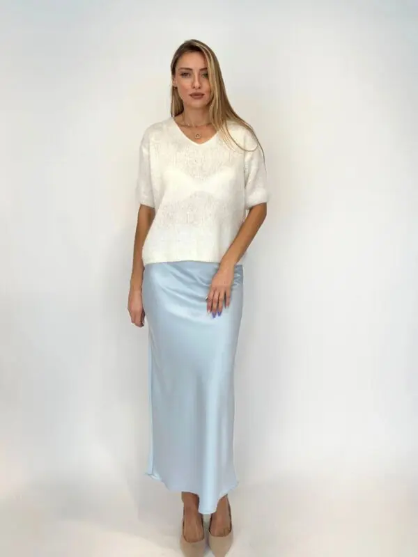 Blizgaus audinio sijonas