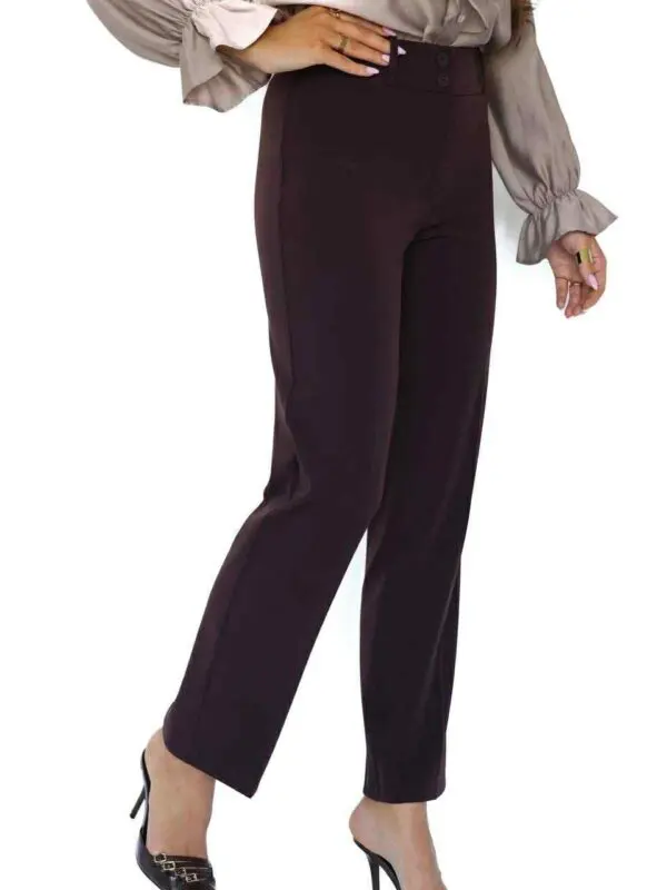 Klasikinės tiesaus kirpimo kelnės su sagomis