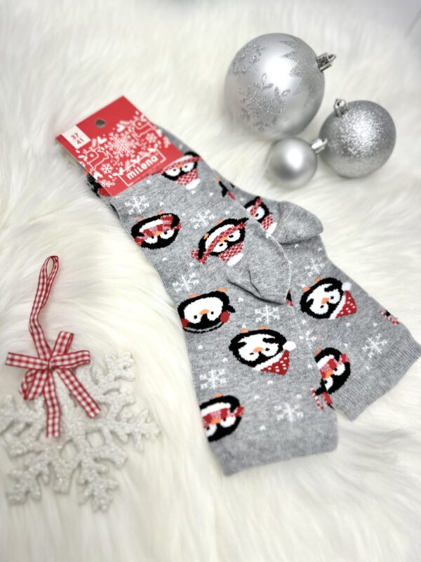 Kalėdinės kojinės CHRISTMAS PENGUIN - pilkos spalvos