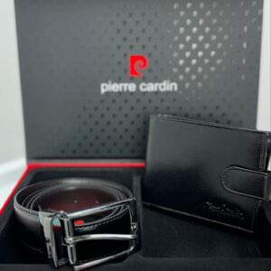 Natūralios odos Pierre Cardin piniginės ir diržo rinkinys
