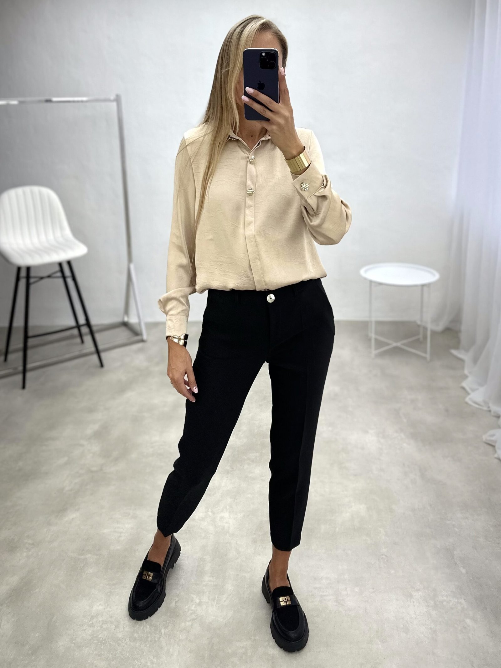 Blizgaus audinio marškiniai - Image 3