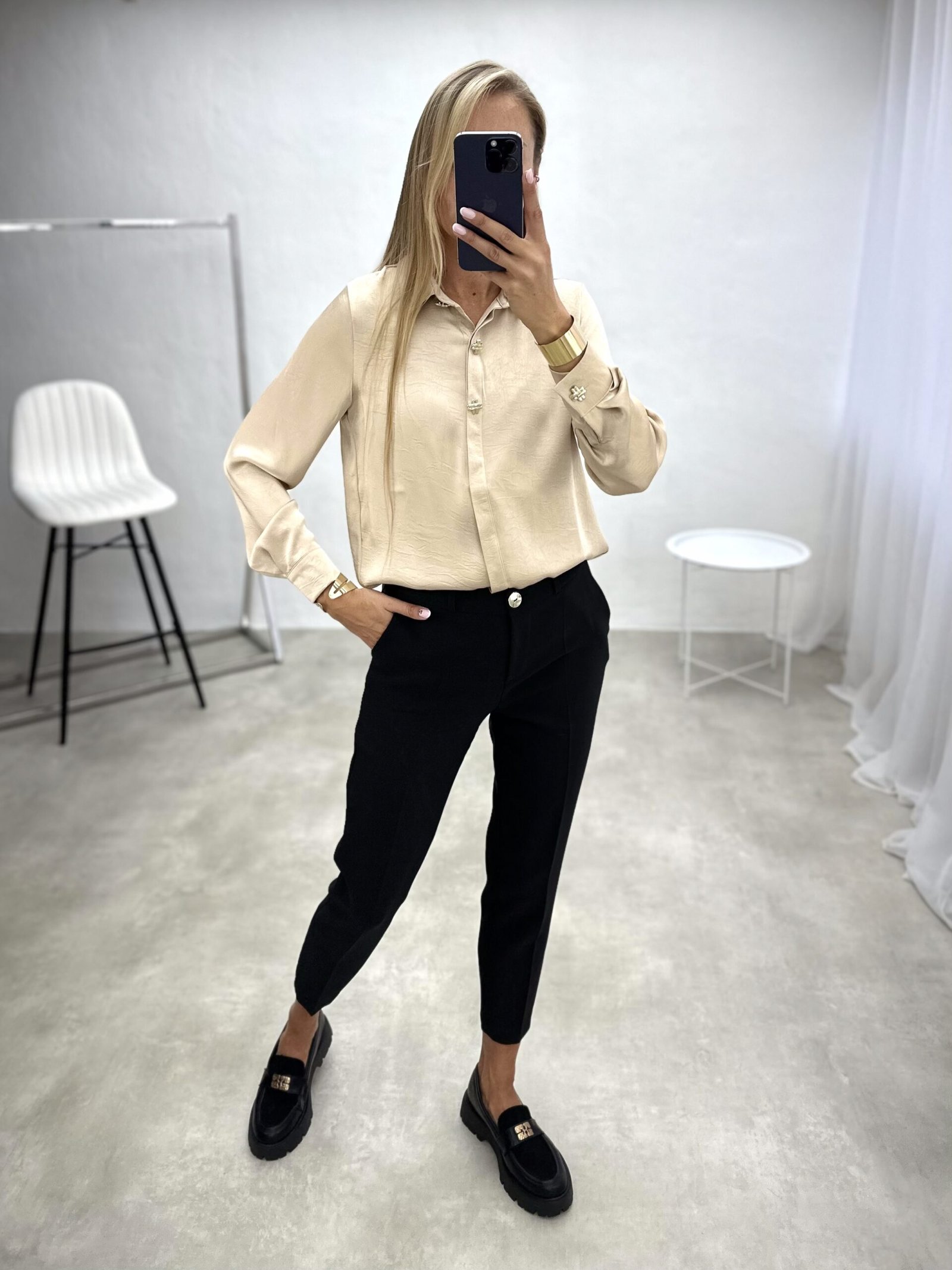 Blizgaus audinio marškiniai - Image 2