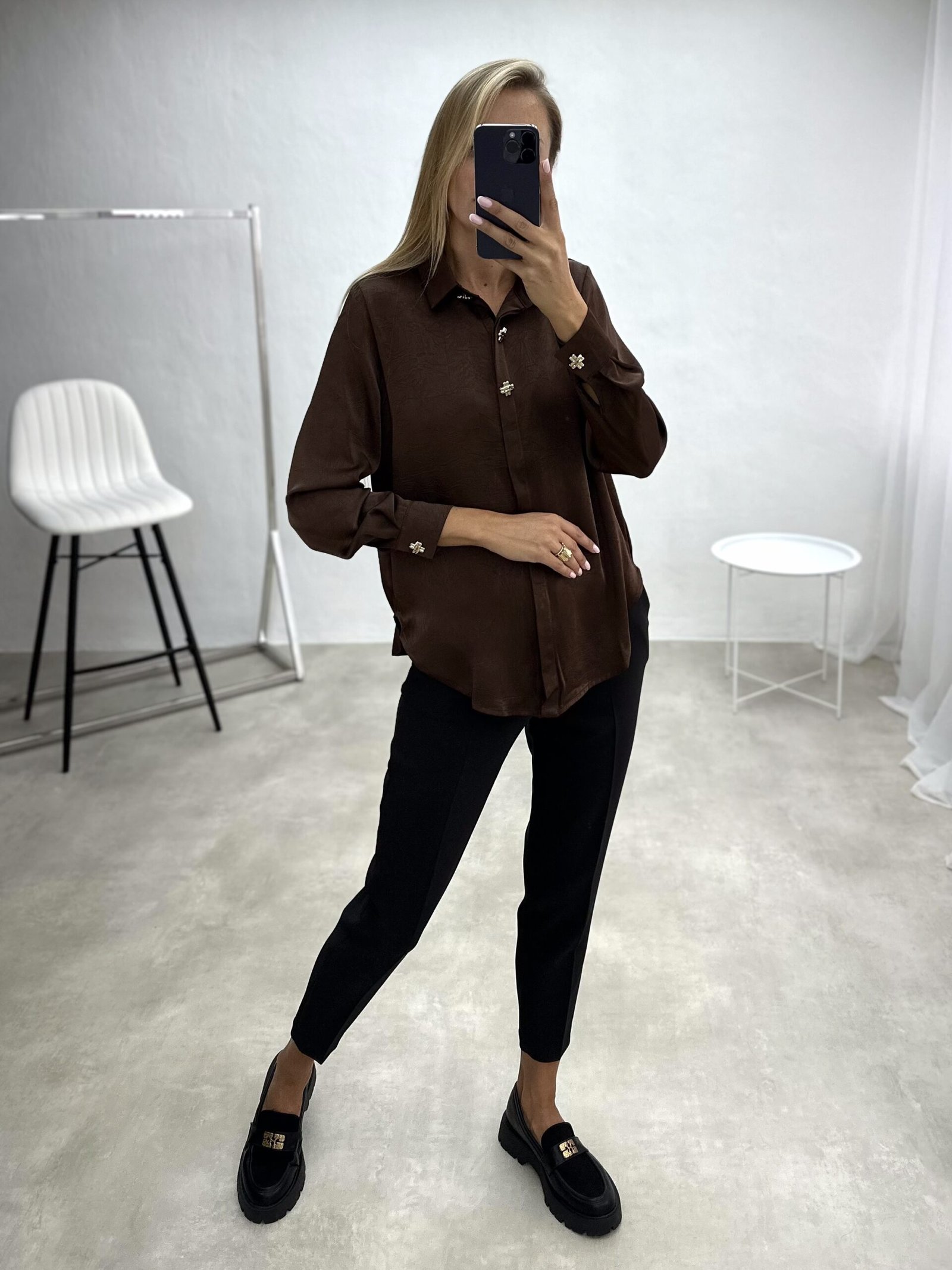 Blizgaus audinio marškiniai - Image 12