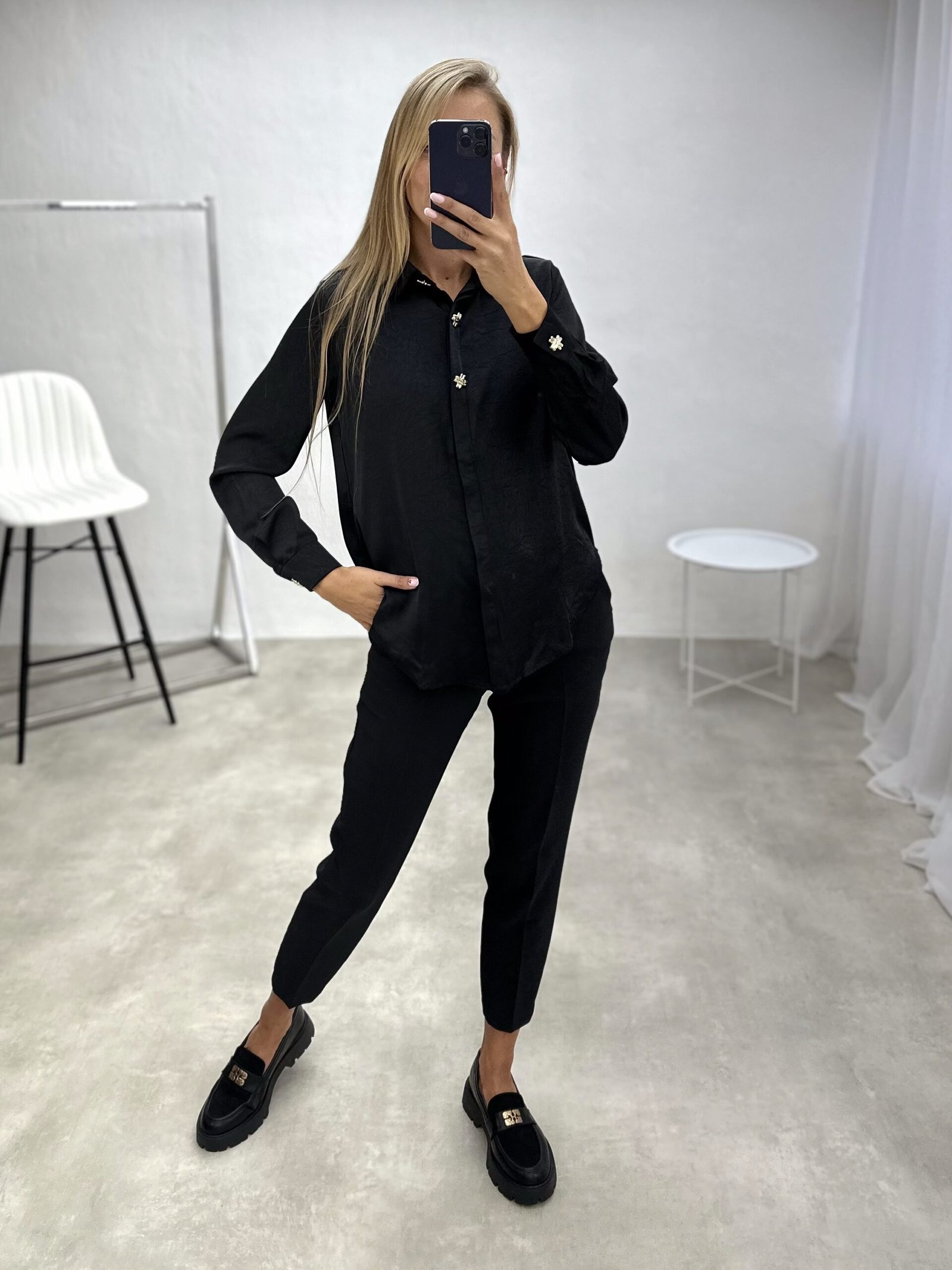 Blizgaus audinio marškiniai - Image 6